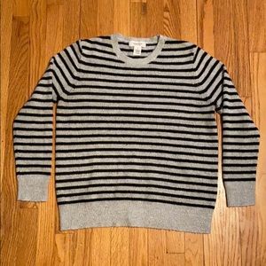 Gray and black striped sweater. Size medium